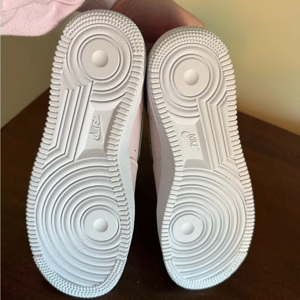 Nike Women's Pink Air Force 1 Sneakers with Iridescent Swoosh NWOT